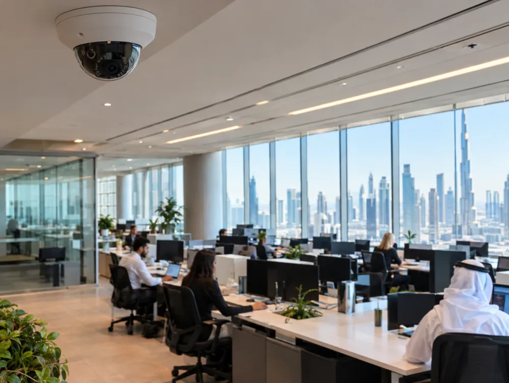 Corporate office in Dubai with ceiling CCTV camera